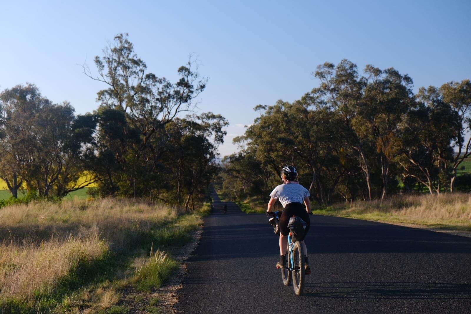 Riding through farmland