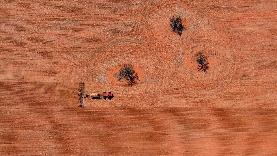 South West REZ - tractor and circles around trees