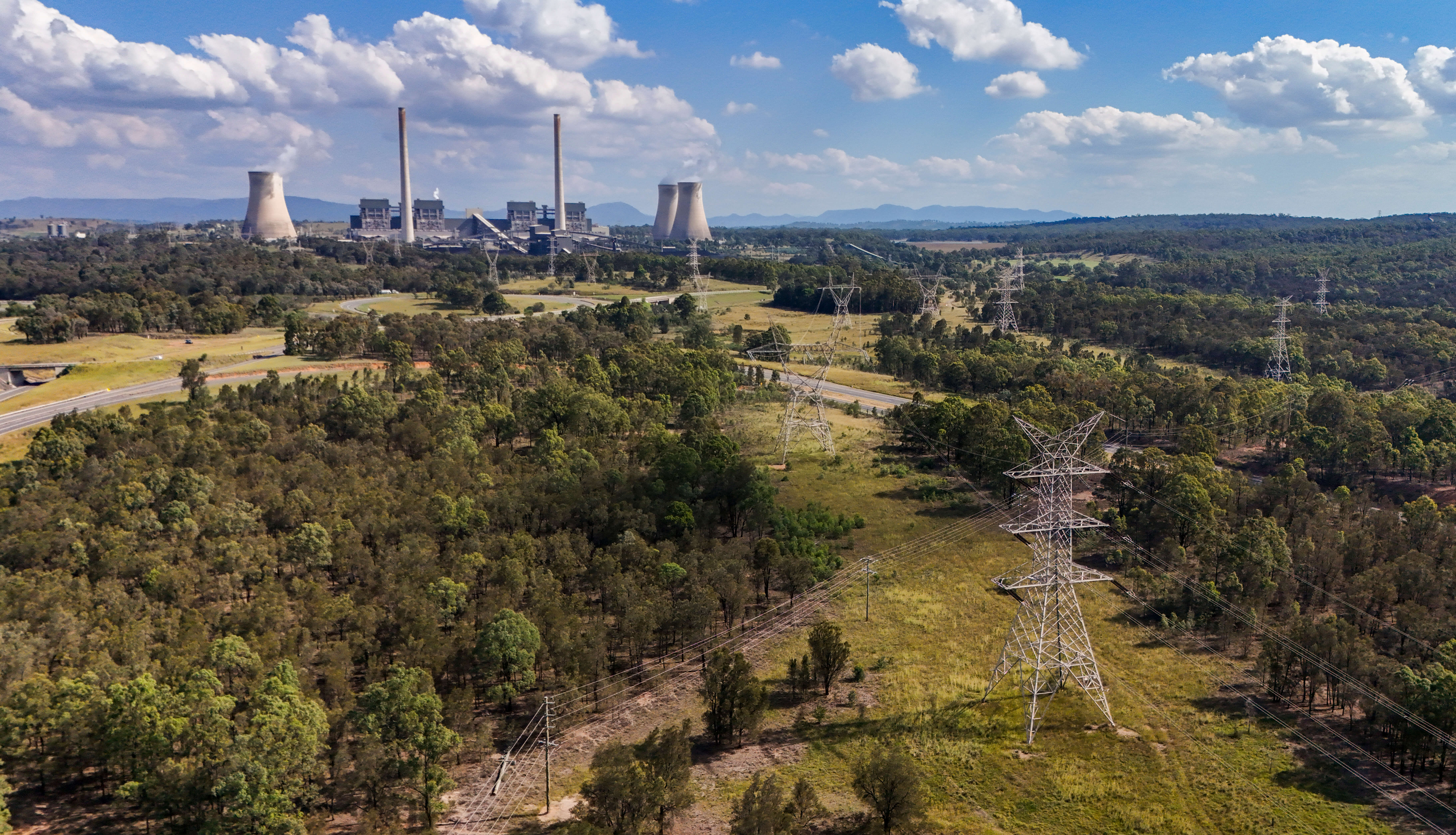 EnergyCo Muswellbrook drone shot of Liddelland Bayswater Power Stations
