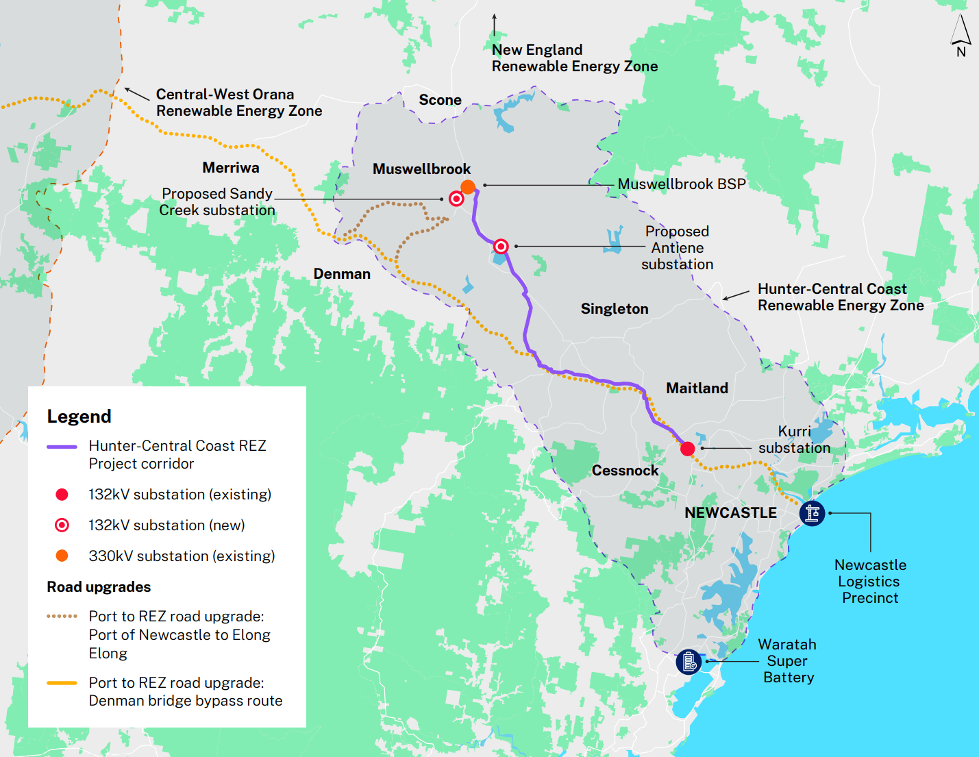 Hunter-Central Coast REZ proposed upgrades