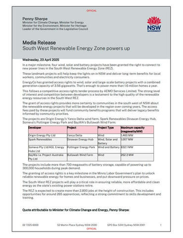 Media release screenshot